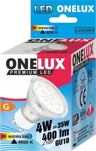 ONELUX LED GU10 4W 400lm NW 4000K kat św120 st.35W