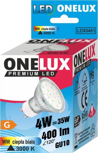 ONELUX LED GU10 4W 400lm WW 3000K kat św120 st.35W