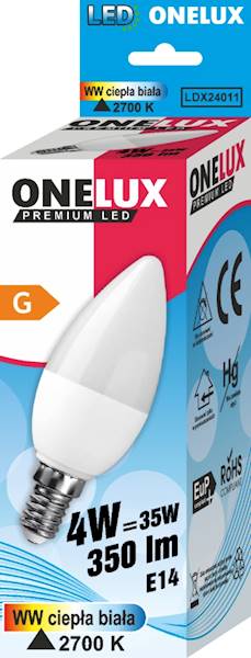 ONELUX LED E14 4W 350 lm WW 2700K C37 35W  