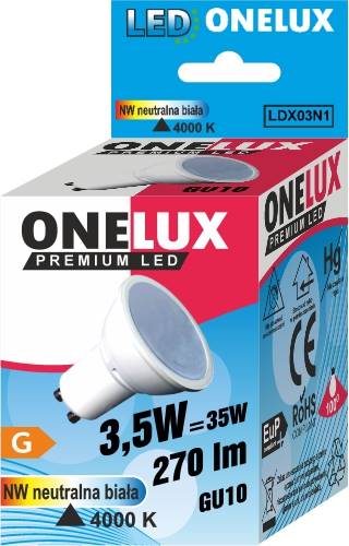 ONELUX LED GU10 3.5W 270 lm NW 4000K kąt.św120 35W