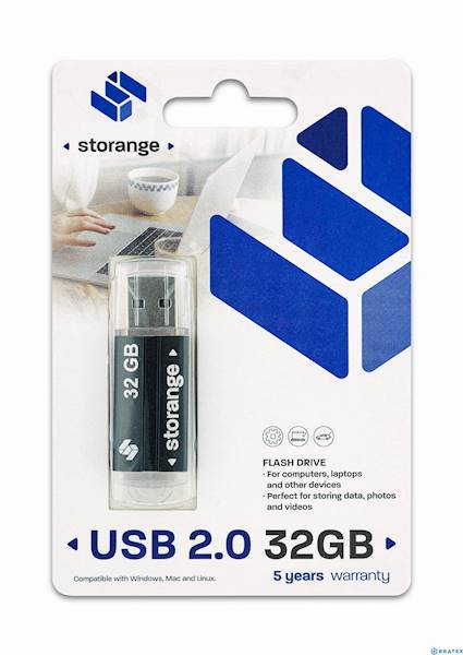 PENDRIVE 32 GB STORANGE BASIC USB 2 0 BLACK