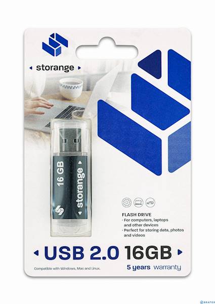 PENDRIVE 16 GB STORANGE BASIC USB 2 0G BLACK