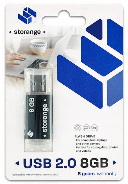PENDRIVE 8 GB CZARNY USB 2.0 STORANGE