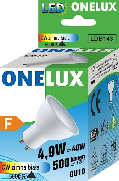 ONELUX LED GU10 4.9W >80 6500K