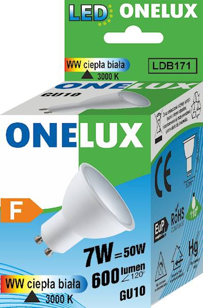 ONELUX LED GU10 7W  >80 3000K