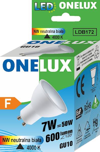 ONELUX LED GU10 7W  >80 4000K