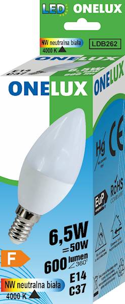 ONELUX LED E14 C37 6.5W 600  lm NW 4000K 50W