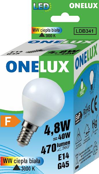 ONELUX LED E14 G45 4.8W 470 lm WW 3000K 40W