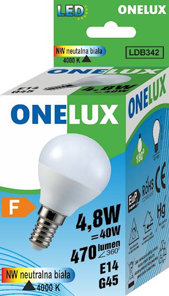 ONELUX LED E14 G45 4.8W 470 lm NW 4000K 40W 