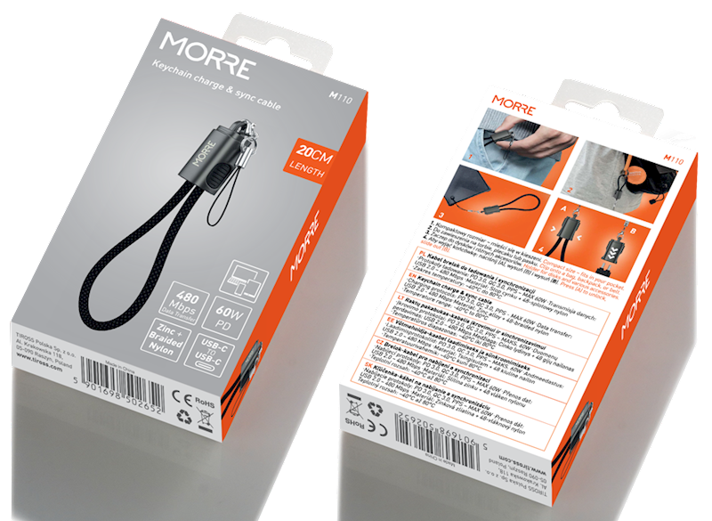KABEL USB C-C 60W/480MBPS 20CM   MORRE M110