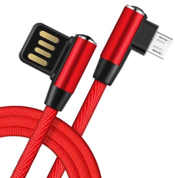 KABEL USB MICRO KĄTOWY CZERW.1m LIBOX LB0149