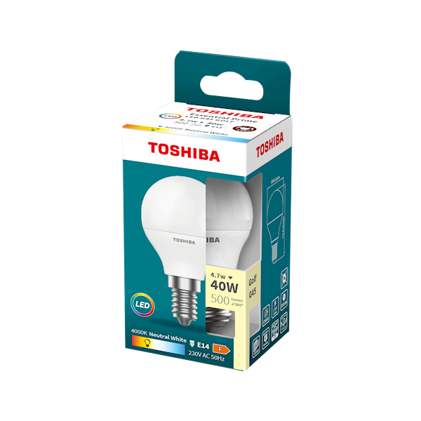 LED TOS.ESENTIA G45 E14 4.7W 40W 4000K 470lm/5/100