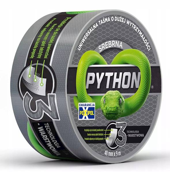 TAŚMA SREBRNA PYTHON 25m x48mm 3warstw./18
