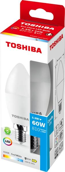 LED TOS.ECO F C35 E14 5.9W 810LM 6500K 60W