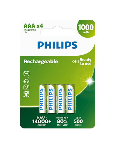..PHILIPS AKUM. HR03 1000 mah/4 /48 BL R2USE