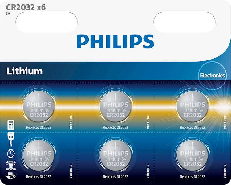 ..PHILIPS CR 2032/6 BL /120-600/