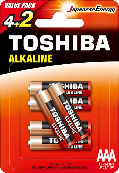 . Baterie TOSHIBA RED  LR03/ BL6  /12-96/