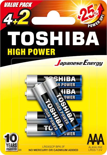 Baterie TOSHIBA LR03/ BL6 HIGH POWER /12-96/