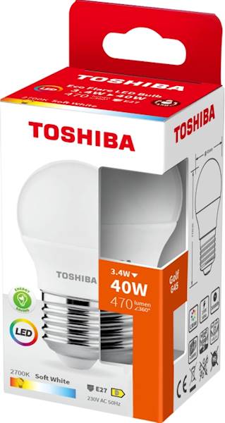 LED TOSH.ECO F G45 E27 3.4W 470LM 2700K 40W