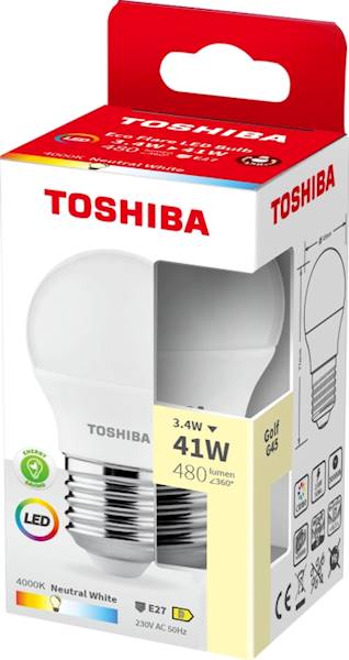 LED TOSH.ECO F G45 E27 3.4W 480LM 4000K 41W