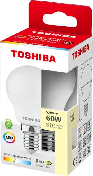 LED TOSH.ECO F G45 E14 5.9W 810LM 4000K 60W