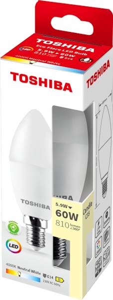 LED TOSH.ECO F C35 E14 5.9W 810LM 4000K 60W
