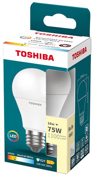 LED TOSH.ESENTI.A60 E27 10W 4000K 75W 1100lm/5/80