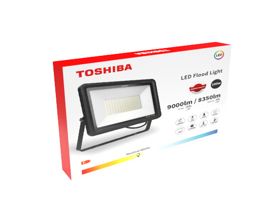 TOSHIBA FLOOD LIGHT 100W 8350lm 4000K  IP65/BLAC