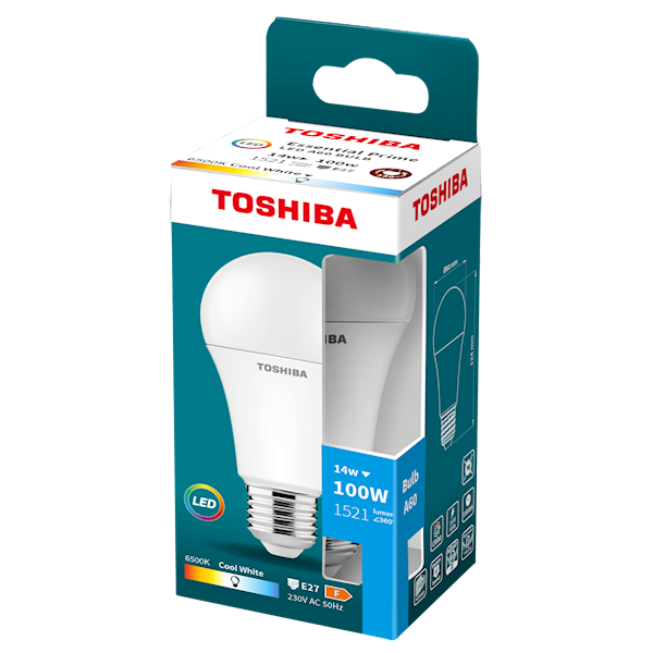 LED TOSH.ESENTI.A60 E27 14W=100W 6500K 1521 lm