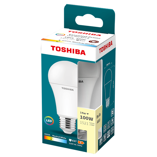 LED TOSH.ESENTI.A60 E27 14W=100W 4000K 1521lm