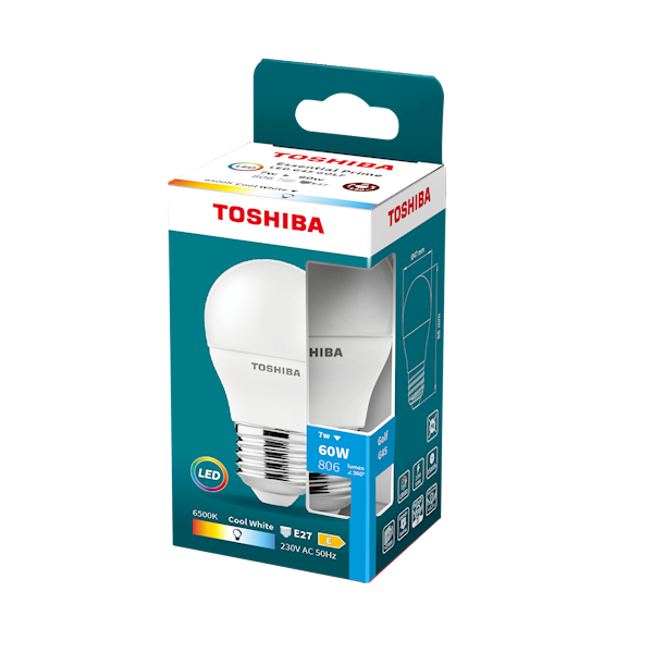 LED TOSH.ESENTI.G45 E27 7W=60W 6500K 806lm 5/80
