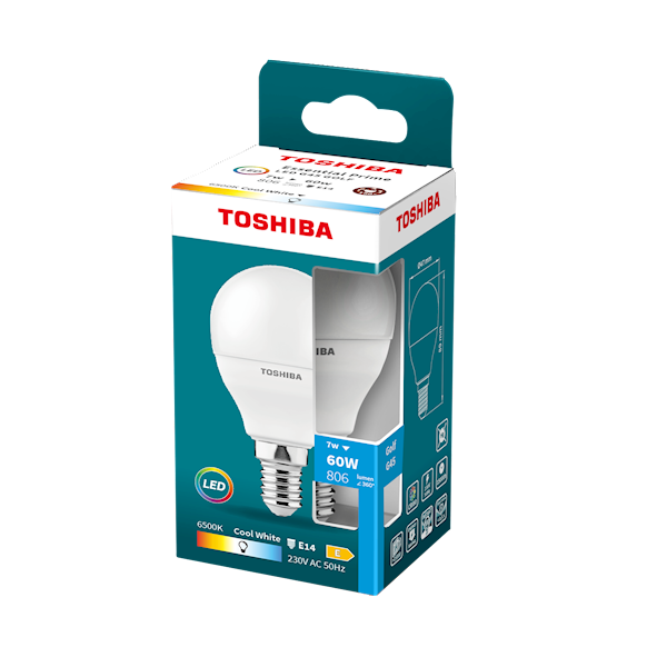 LED TOSH.ESENTI.G45 E14 7W=60W 6500K 806lm