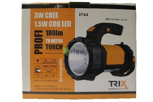 TRAC206 TRIXLINE LATARKA REFL 3W COB+1.5W COB 3.7V