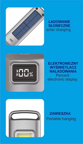 FL0009 LATARKA ONELUX SOLARNA + USB 5W+ COB 