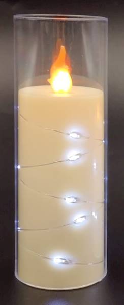 5508 ŚWIECA KREM ŻYWY PŁOM  OPLOT 55/150MM+2XR6 /6