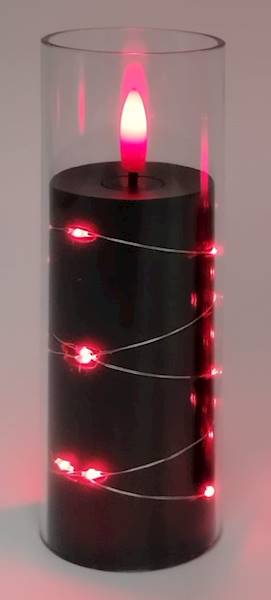 5505 ŚWIECA CZARNA  OPLOT CZERW 55/150MM+2XR6 /6