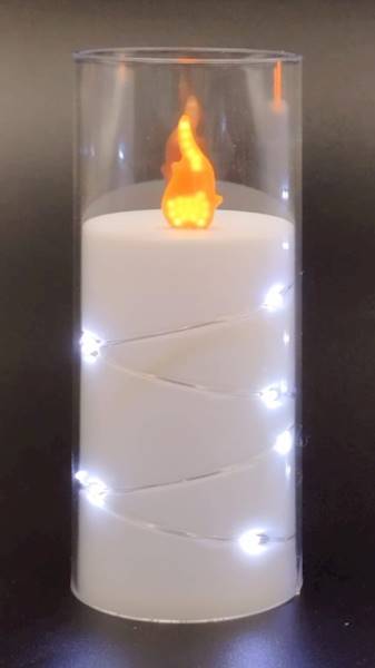 5502 ŚWIECA BIAŁA Z OPLOTEM  55/125MM+2XR6 /6