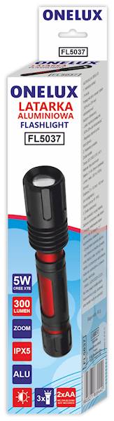 FL5037 LATARKA ONELUX ALU.ZOOM na 2xAA 5W 300lm