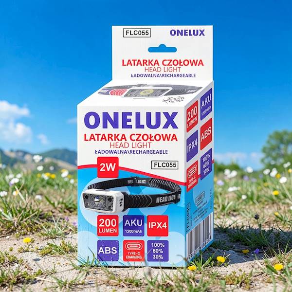 .FLC055 Latarka ONELUX CZOŁ.ŁAD. USB-C 2W 200lm