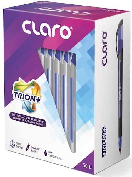 Długopisy CLARO TRION plus BLACK 0.7 mm/opk=50 szt