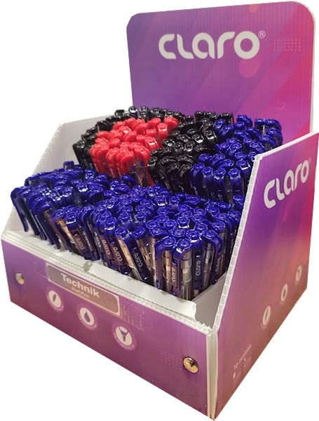 Długopisy CLARO TECHNIK STAND=200 SZT  MIX 0.7 mm 