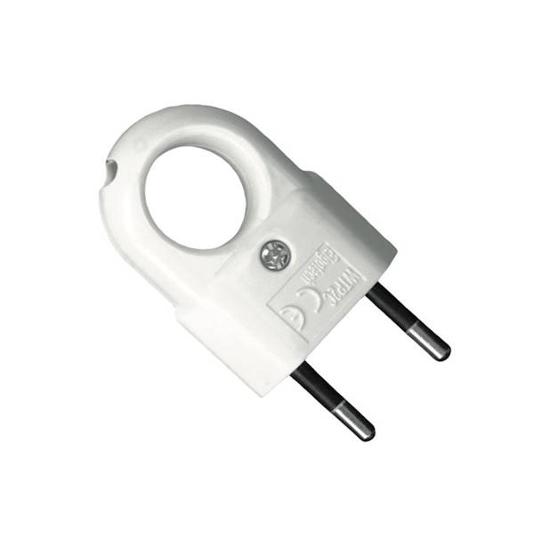 ZN-11 (BI) WTYCZKA PŁASKA 2P 10A/250V Z UCHWYT./2 