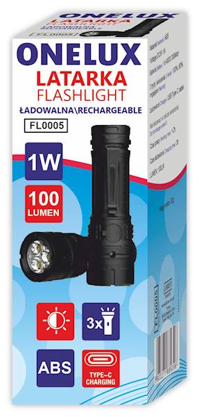 .FL0005 LATARKA ONELUX  ŁADOWALNA USB 1W 100 lm