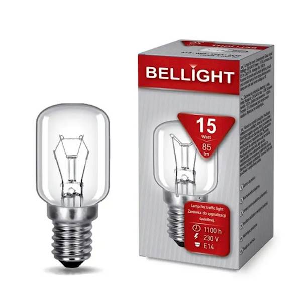 BELLIGHT ŻAR WYSOKOTEMP T18 15W E14 CLEAR LODÓWKA