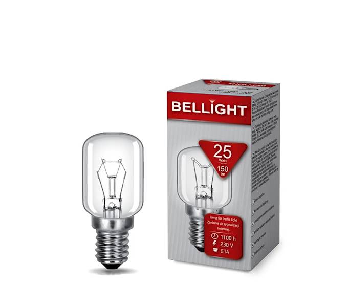 BELLIGHT ŻAR WYSOKOTEMP T25 25W E14 CLEAR OKAP