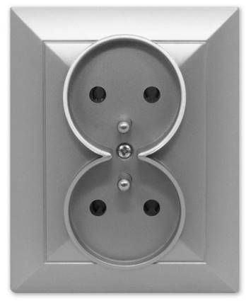 GPt-6/Pr grafit GNIAZDO WTYKOWE PODWÓJNE 2X2P+Z