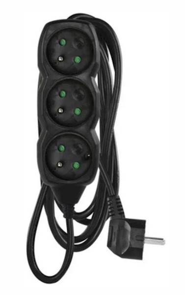 Pc0315t Przedłużacz 3g 5m Uziem. Czarny/5