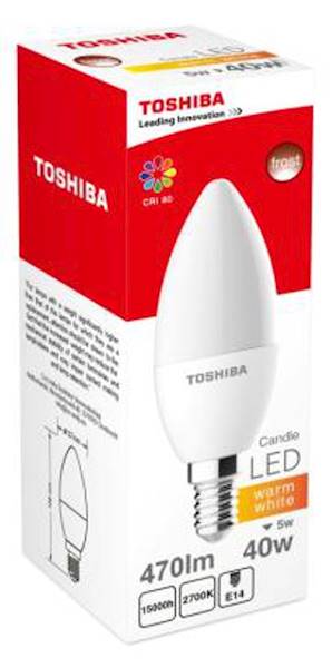 Led TOSHIBA E14 5W 470 lm WW 2700 C37 40W/100