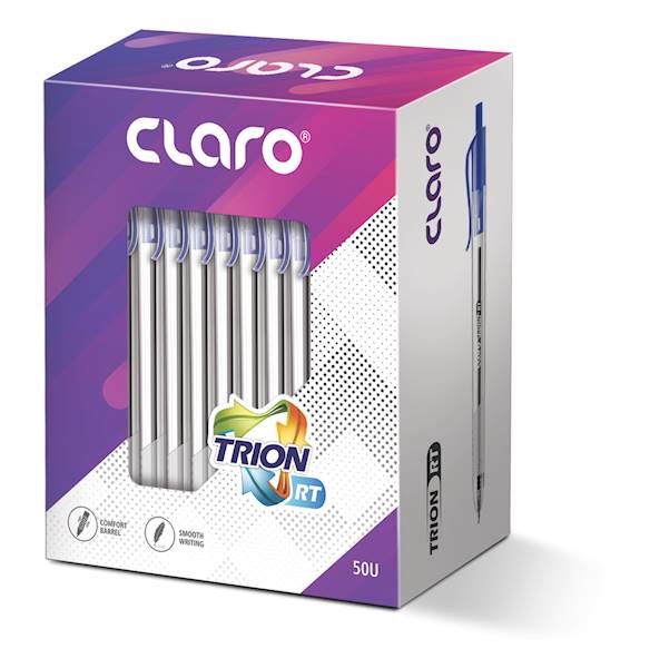 Długopisy CLARO TRION RT BLACK AUT.0.7 mm opk50szt