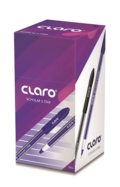 Długopisy CLARO SCHOLAR 5STAR BLUE 0.6mm opk50 szt